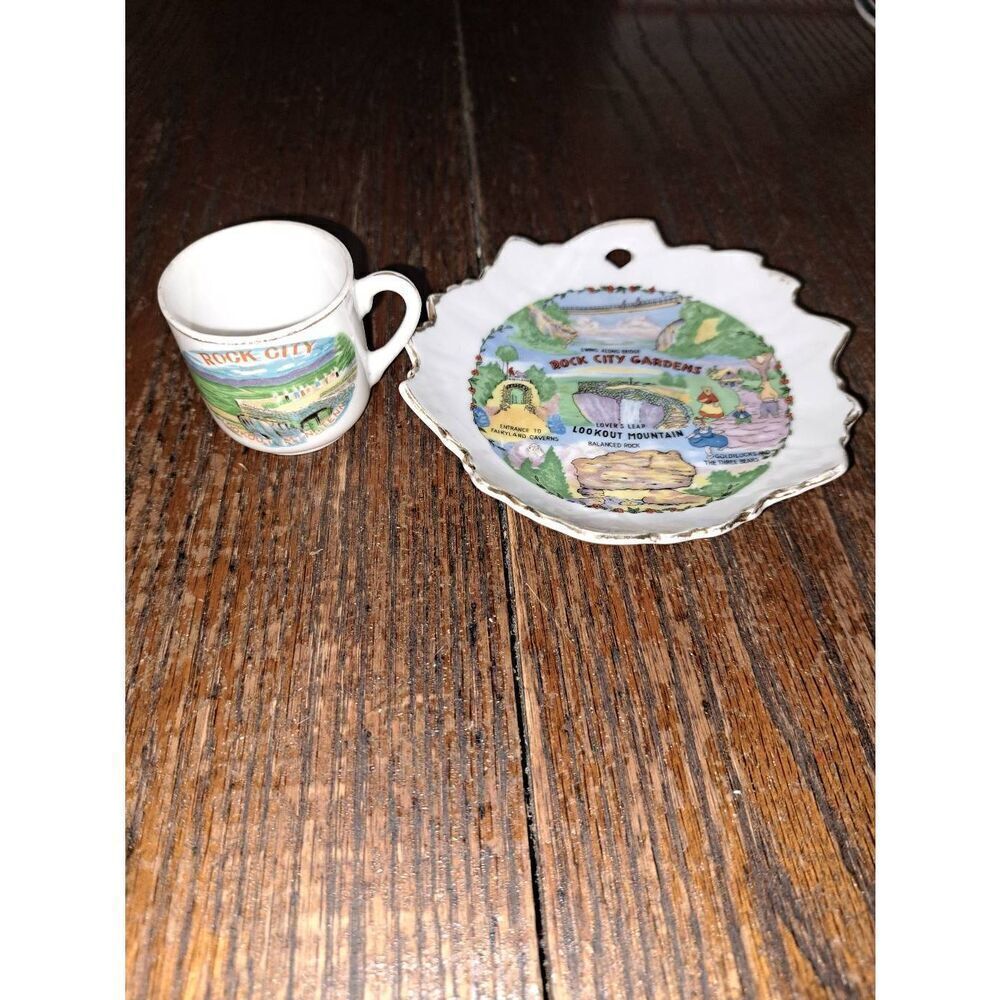 Vintage Rock City Lookout Mountain Chattanooga TN Cup & Saucer Set Made Japan